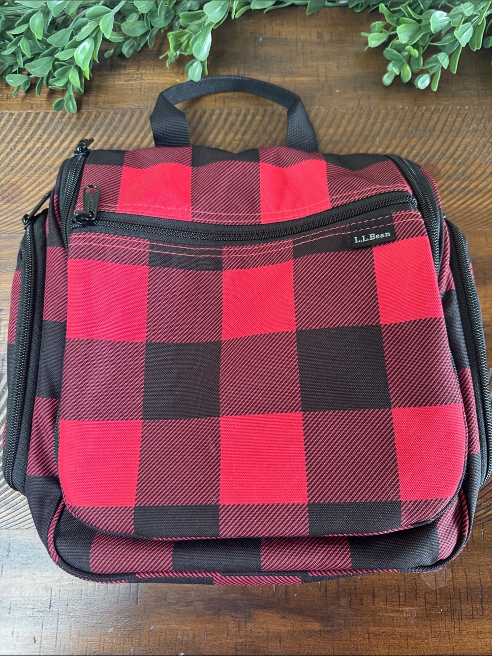 L.L. Bean Buffalo Plaid Toiletry Bag NWT